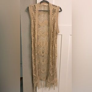 Mystree Crochet Fringe Vest